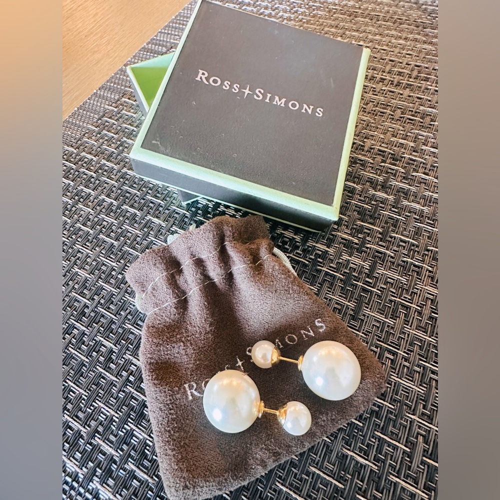Ross-Simons Gold and Pearl Drop Earrings